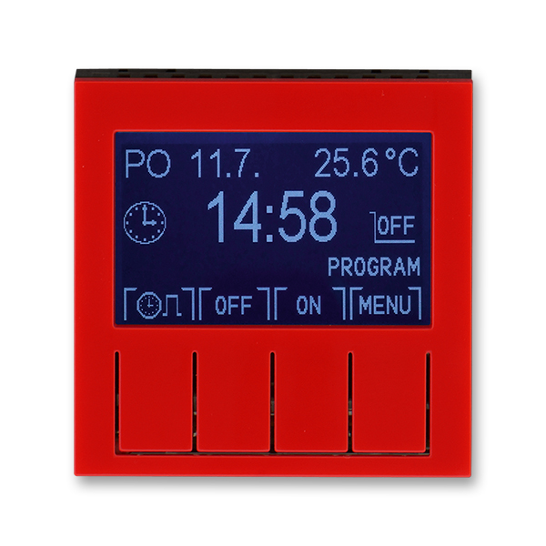hodiny spínací programovatelné LEVIT 3292H-A20301 65 červená/ kouřová černá